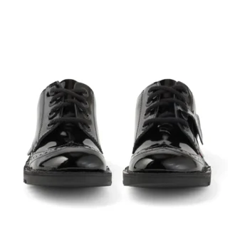 Junior Mädchen Kick Lo Brogue Lackleder Schwarz