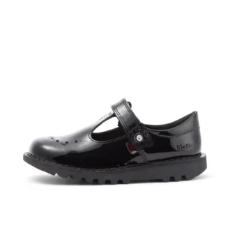 Junior Mädchen Kick T-Bar Bloom Lackleder Schwarz