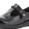 Junior Mädchen Kick T-Bar Bloom Lackleder Schwarz Junior Mädchen Kick T-Bar Bloom Lackleder Schwarz