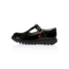 Junior Mädchen Kick T-Bar Lackleder Schwarz Junior Mädchen Kick T-Bar Lackleder Schwarz