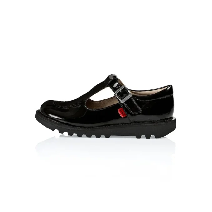 Junior Mädchen Kick T-Bar Lackleder Schwarz Junior Mädchen Kick T-Bar Lackleder Schwarz