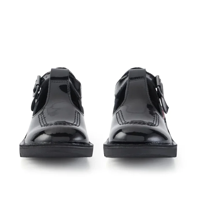 Junior Mädchen Kick T-Bar Lackleder Schwarz Junior Mädchen Kick T-Bar Lackleder Schwarz