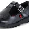 Junior Mädchen Kick T-Bar Lackleder Schwarz Junior Mädchen Kick T-Bar Lackleder Schwarz
