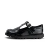 Junior Mädchen Kick T-Bar Lederalternative Lackleder Schwarz Junior Mädchen Kick T-Bar Lederalternative Lackleder Schwarz