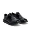 Junior Mädchen Kick T-Bar Lederalternative Lackleder Schwarz Junior Mädchen Kick T-Bar Lederalternative Lackleder Schwarz
