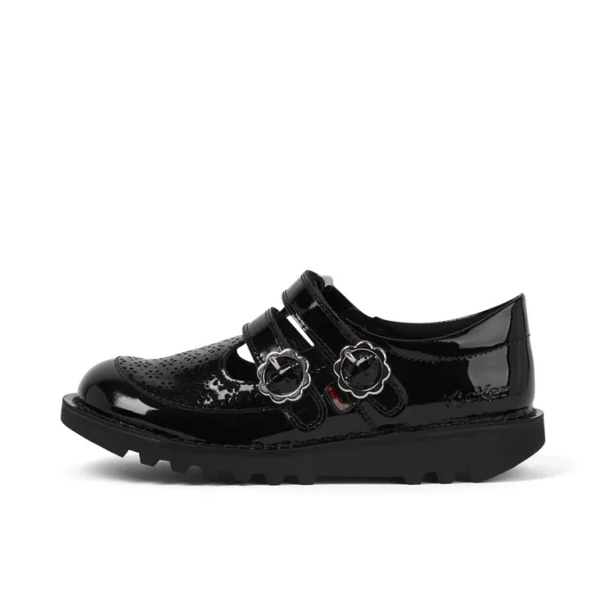 Junior Mädchen Kick T-Bar Meadow Lackleder Schwarz Junior Mädchen Kick T-Bar Meadow Lackleder Schwarz
