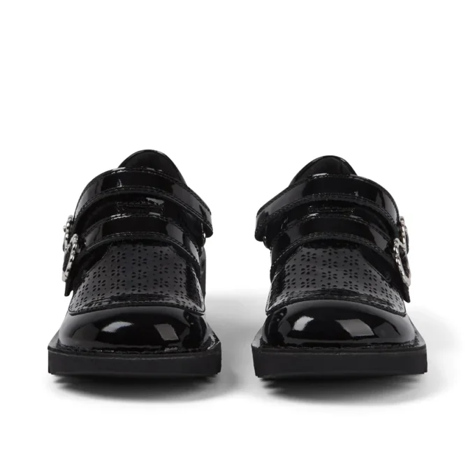 Junior Mädchen Kick T-Bar Meadow Lackleder Schwarz Junior Mädchen Kick T-Bar Meadow Lackleder Schwarz