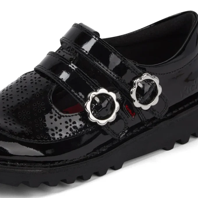 Junior Mädchen Kick T-Bar Meadow Lackleder Schwarz Junior Mädchen Kick T-Bar Meadow Lackleder Schwarz