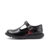 Junior Mädchen Kick T-Bar Vel Lackleder Schwarz