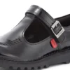 Junior Mädchen Kick T-Bar Vel Lackleder Schwarz
