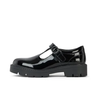 Junior Mädchen Kori T-Bar Lackleder Schwarz