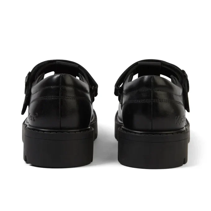Junior Mädchen Kori T Bar Leder Schwarz Junior Mädchen Kori T Bar Leder Schwarz