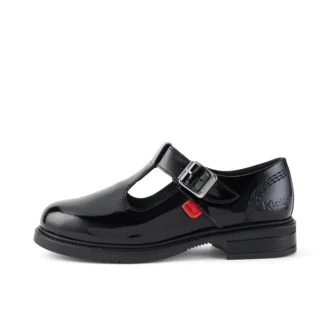 Junior Mädchen Lach T-Bar Lackleder Schwarz