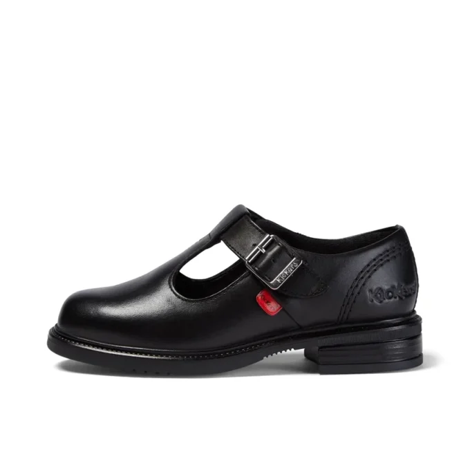 Junior Mädchen Lach T-Bar Leder Schwarz Junior Mädchen Lach T-Bar Leder Schwarz