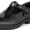 Junior Mädchen Lachly Brogue T-Bar Lackleder Schwarz