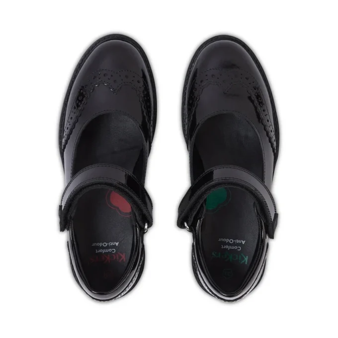 Junior Mädchen Lachly MJ Brogue Lackleder Schwarz Junior Mädchen Lachly MJ Brogue Lackleder Schwarz