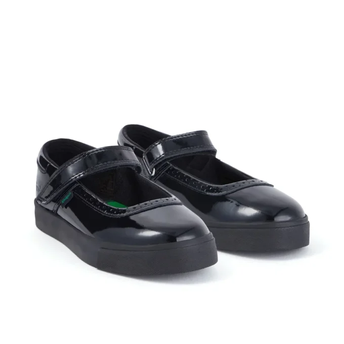 Junior Mädchen Tovni Brogue MJ Lackleder Schwarz