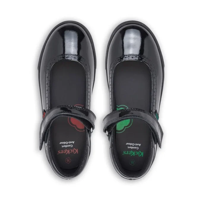Junior Mädchen Tovni Brogue MJ Lackleder Schwarz