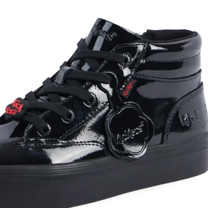 Junior Mädchen Tovni Stack Hi Flower Lackleder Schwarz Junior Mädchen Tovni Stack Hi Flower Lackleder Schwarz