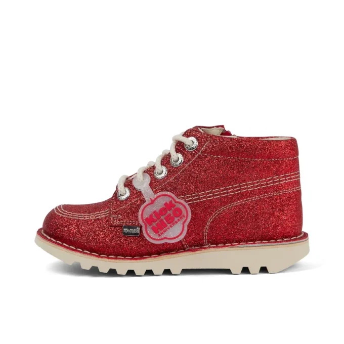Junior Unisex Kick Hi Glitzer-Schuhe Rot