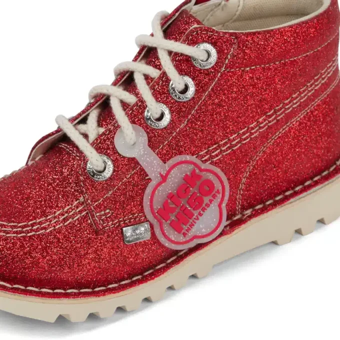 Junior Unisex Kick Hi Glitzer-Schuhe Rot
