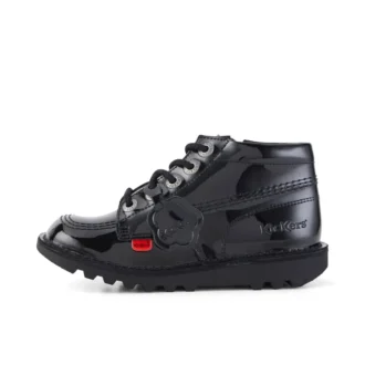 Junior Unisex Kick Hi Zip Lackleder Schwarz