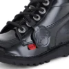 Junior Unisex Kick Hi Zip Lackleder Schwarz