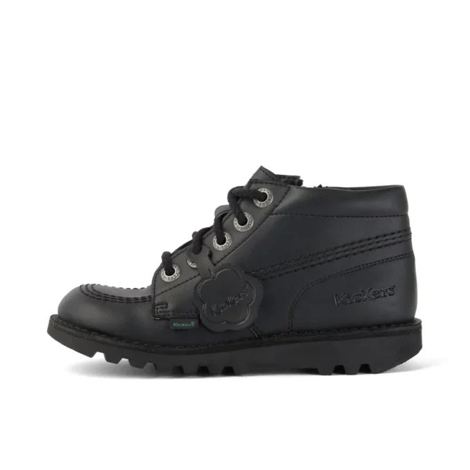Junior Unisex Kick Hi Zip Leder-Alternative Schwarz