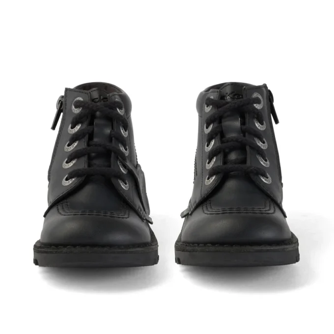Junior Unisex Kick Hi Zip Leder-Alternative Schwarz