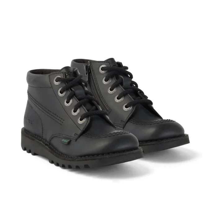 Junior Unisex Kick Hi Zip Leder-Alternative Schwarz