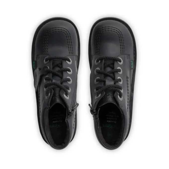Junior Unisex Kick Hi Zip Leder-Alternative Schwarz