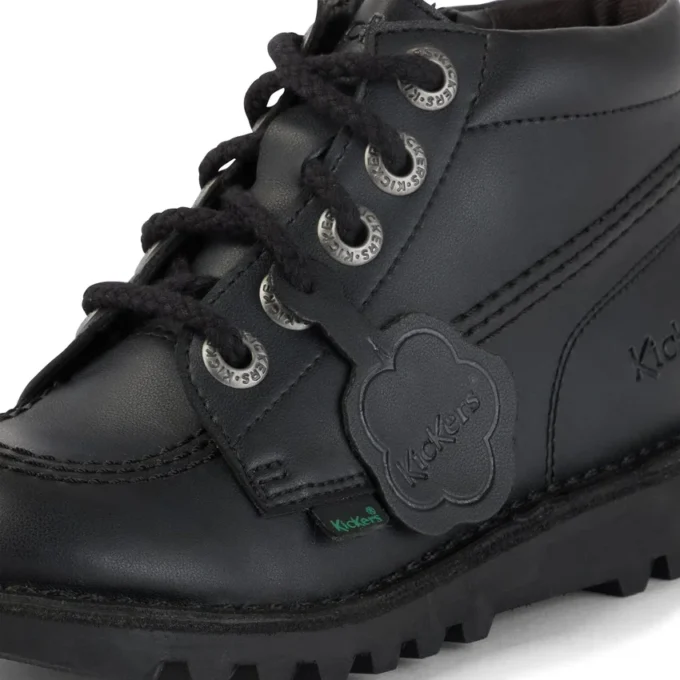Junior Unisex Kick Hi Zip Leder-Alternative Schwarz