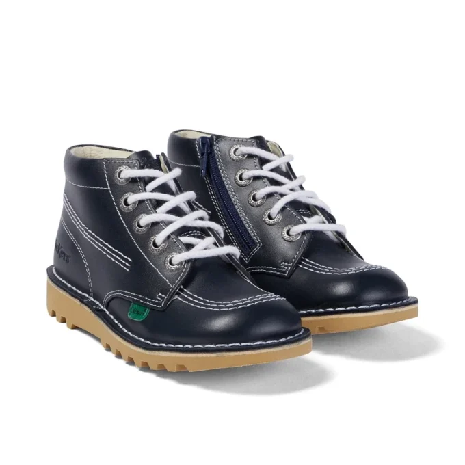 Junior Unisex Kick Hi Zip Leder Navy Junior Unisex Kick Hi Zip Leder Navy