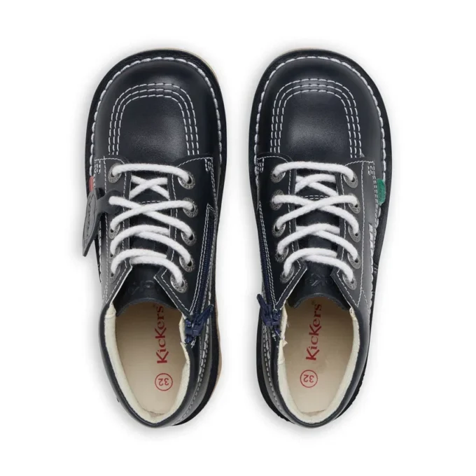 Junior Unisex Kick Hi Zip Leder Navy Junior Unisex Kick Hi Zip Leder Navy