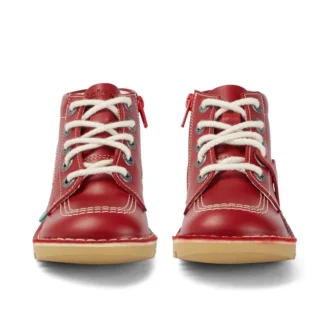 Junior Unisex Kick Hi Zip Leder Rot