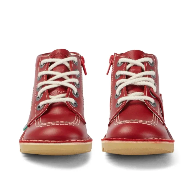 Junior Unisex Kick Hi Zip Leder Rot Junior Unisex Kick Hi Zip Leder Rot