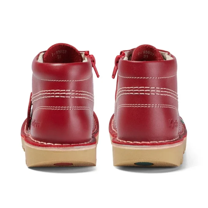 Junior Unisex Kick Hi Zip Leder Rot Junior Unisex Kick Hi Zip Leder Rot