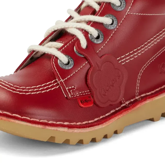 Junior Unisex Kick Hi Zip Leder Rot Junior Unisex Kick Hi Zip Leder Rot