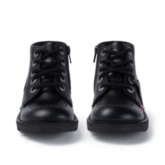 Junior Unisex Kick Hi Zip Leder Schwarz