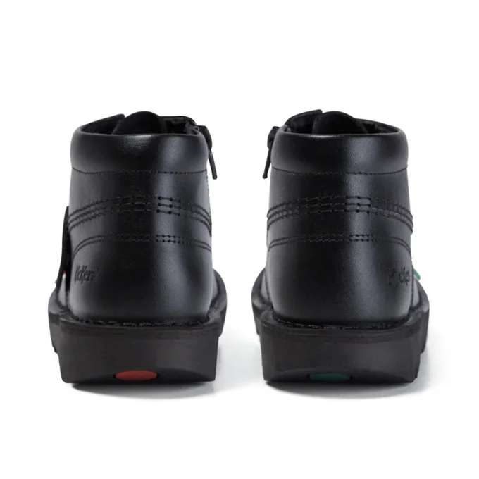 Junior Unisex Kick Hi Zip Leder Schwarz