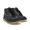 Junior Unisex Kick Hi Zip Leder Schwarz/Weiß