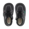 Junior Unisex Kick Hi Zip Leder Schwarz/Weiß