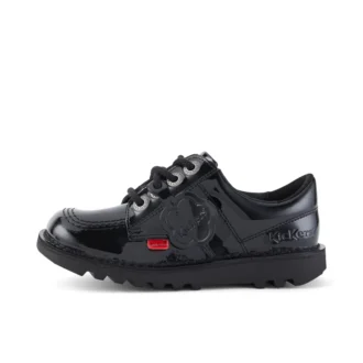Junior Unisex Kick Lo Lackleder Schwarz