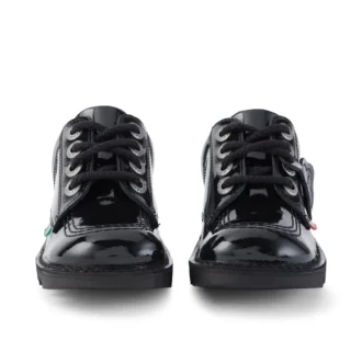 Junior Unisex Kick Lo Lackleder Schwarz