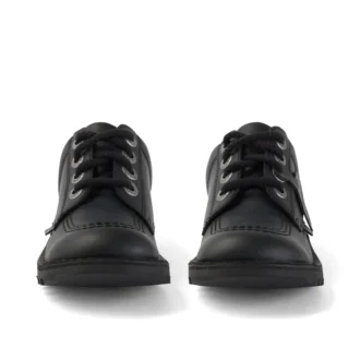 Junior Unisex Kick Lo Lederimitat Schwarz