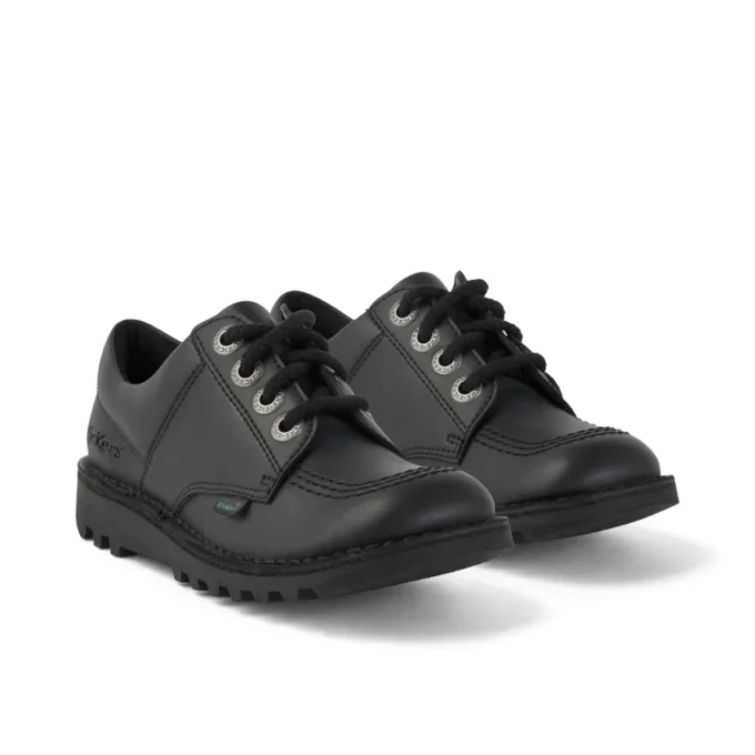 Junior Unisex Kick Lo Lederimitat Schwarz Junior Unisex Kick Lo Lederimitat Schwarz