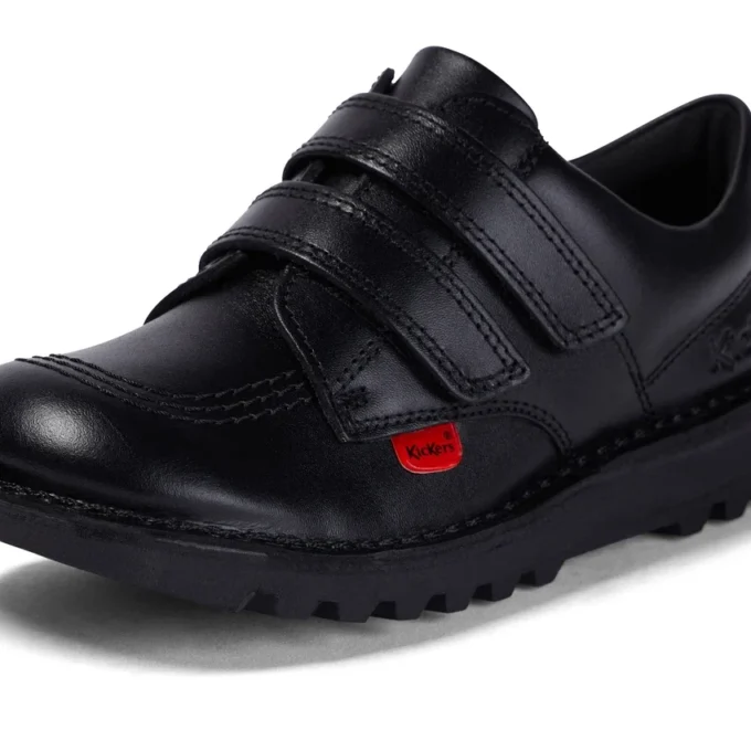 Junior Unisex Kick Lo Twin Vel Leder Schwarz Junior Unisex Kick Lo Twin Vel Leder Schwarz