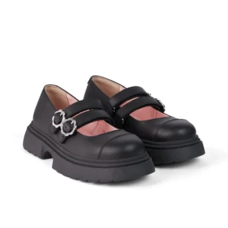 Kenzi MJ Lederschuhe für Jugendliche, schwarz