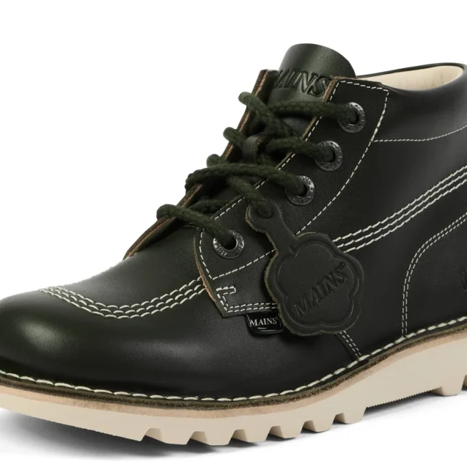 Kick Hi aus genarbtem Leder für Erwachsene, Unisex, Mains, Dunkelgrün Kick Hi aus genarbtem Leder für Erwachsene, Unisex, Mains, Dunkelgrün