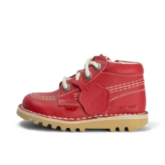 Kick Hi Hi Zip aus Lederalternative für Kleinkinder, Unisex, Rot